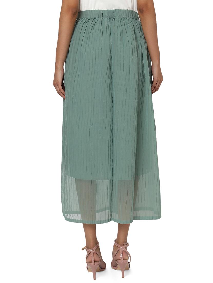 olive georgette pleated skirts - 18633511 - Standard Image - 2