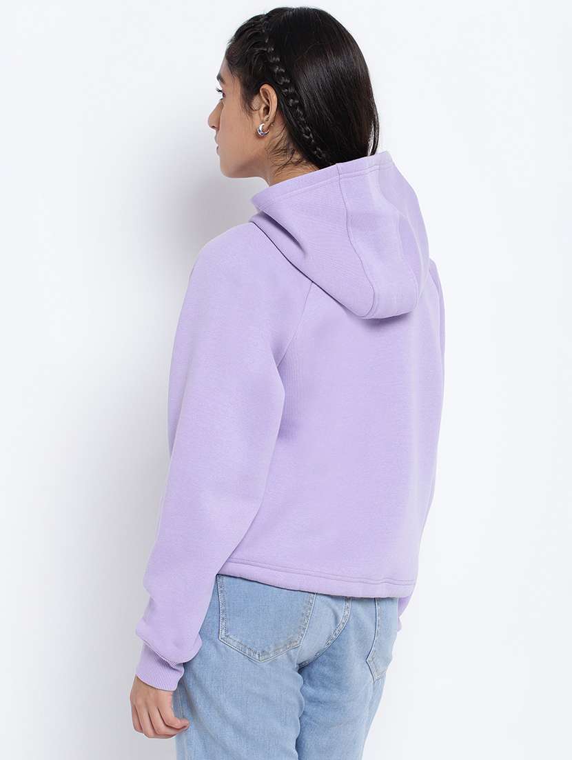 chest print hood neck sweatshirt - 18633583 -  Standard Image - 2