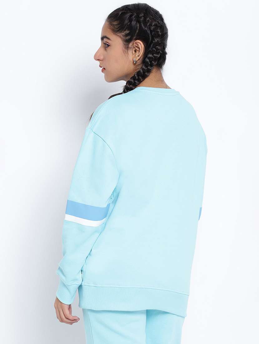 chest print round neck sweatshirt - 18633589 -  Standard Image - 2