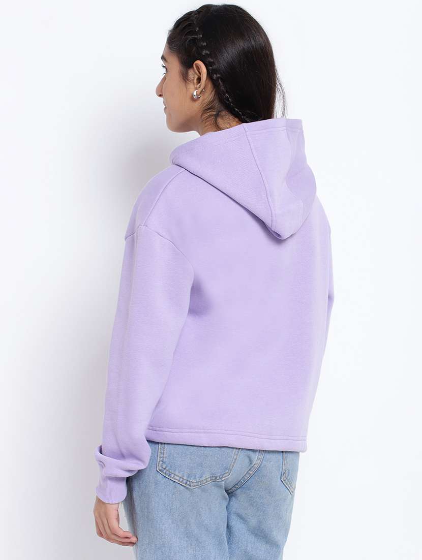 chest print hood neck sweatshirt - 18633592 -  Standard Image - 2
