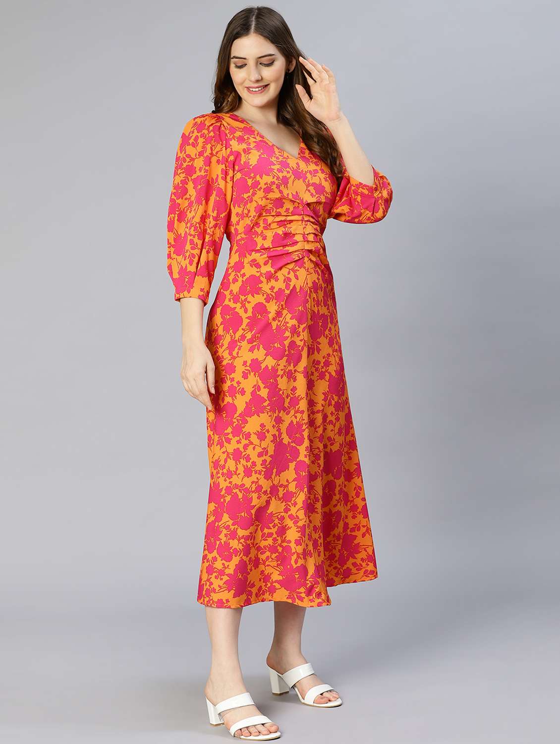 women's fit & flare floral dress - 18633954 - Standard Image - 2
