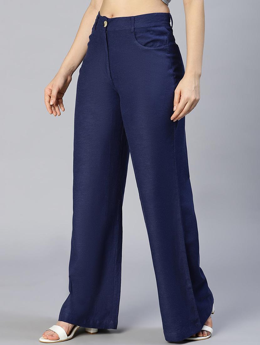 mid rise solid wide leg trouser - 18634529 - Standard Image - 2
