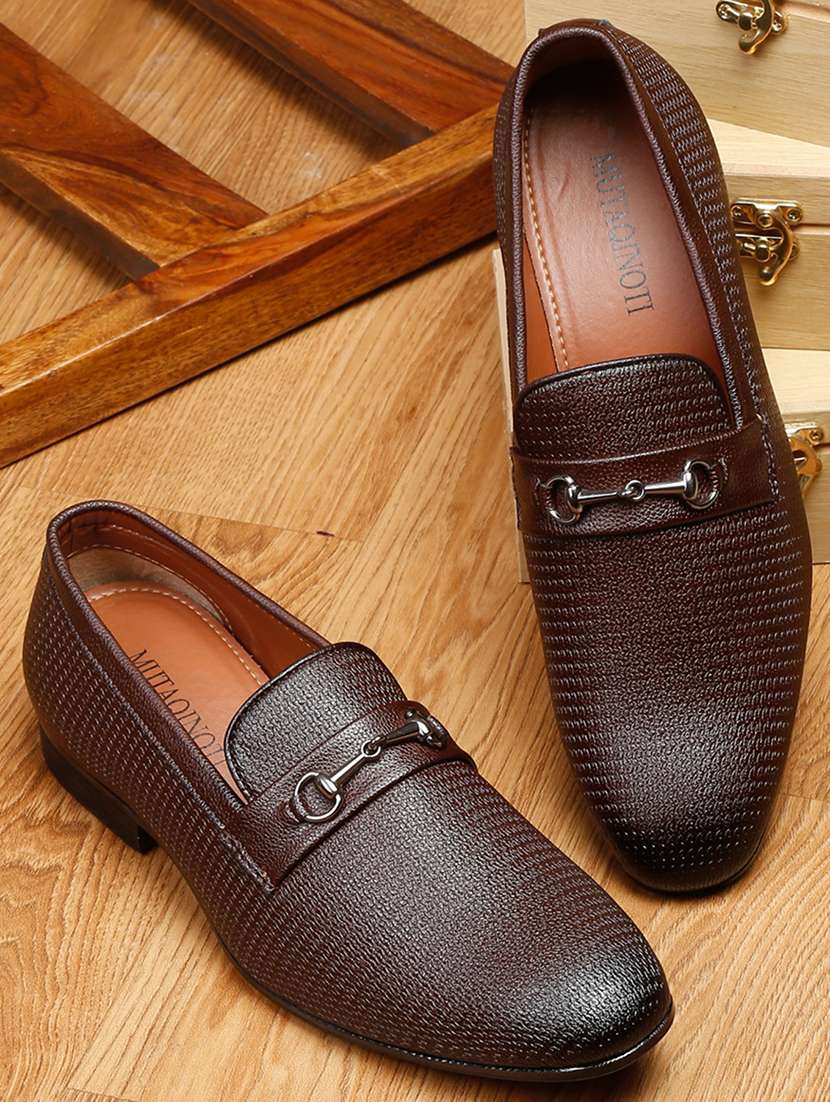 mens brown slip on loafer