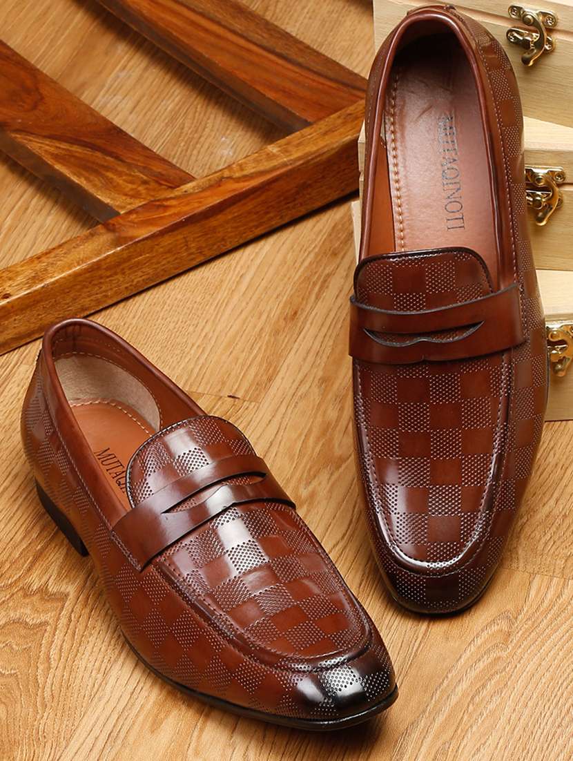 mens brown slip on loafer