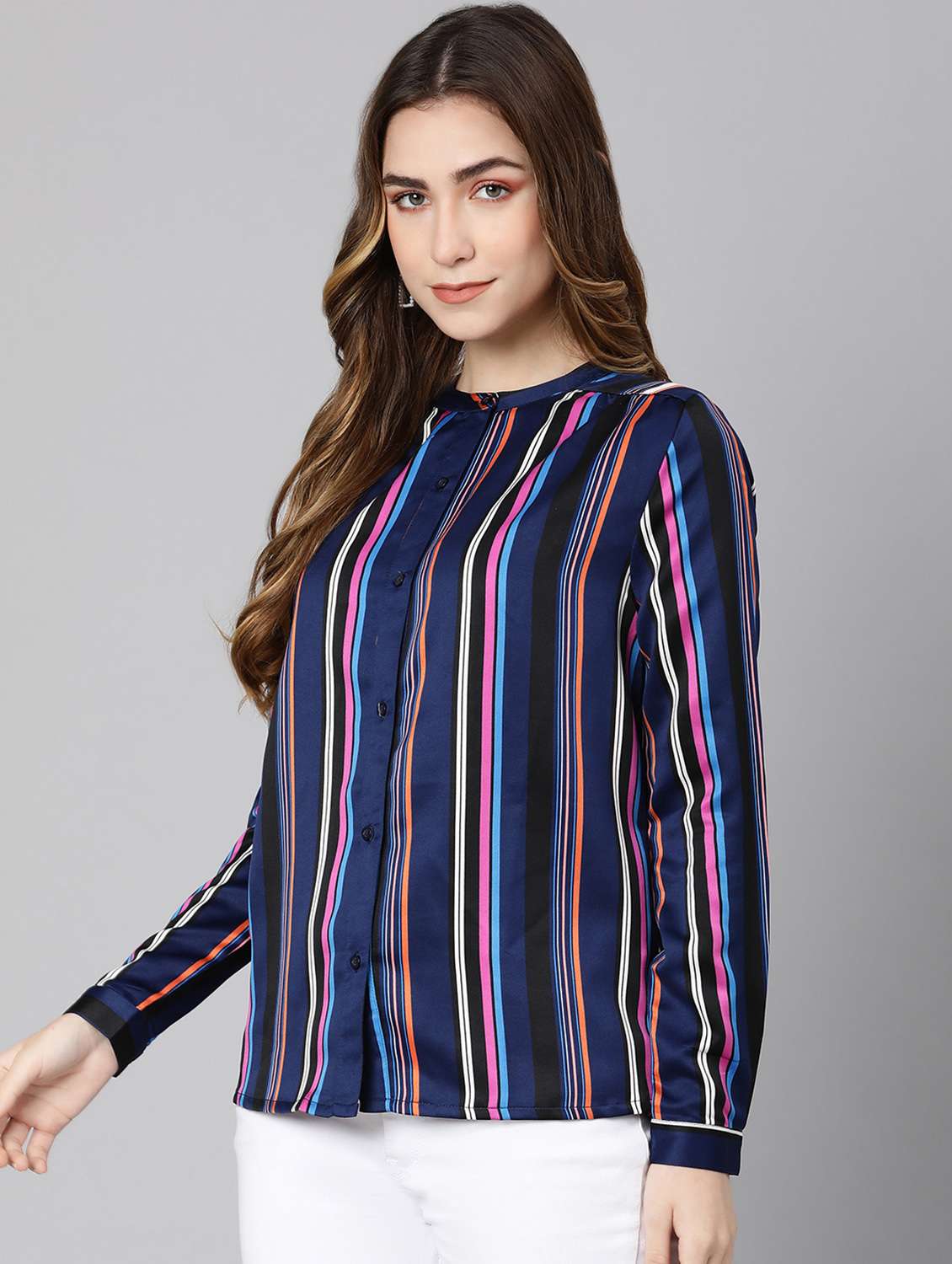 navy blue striped shirt  - 18634647 -  Standard Image - 2