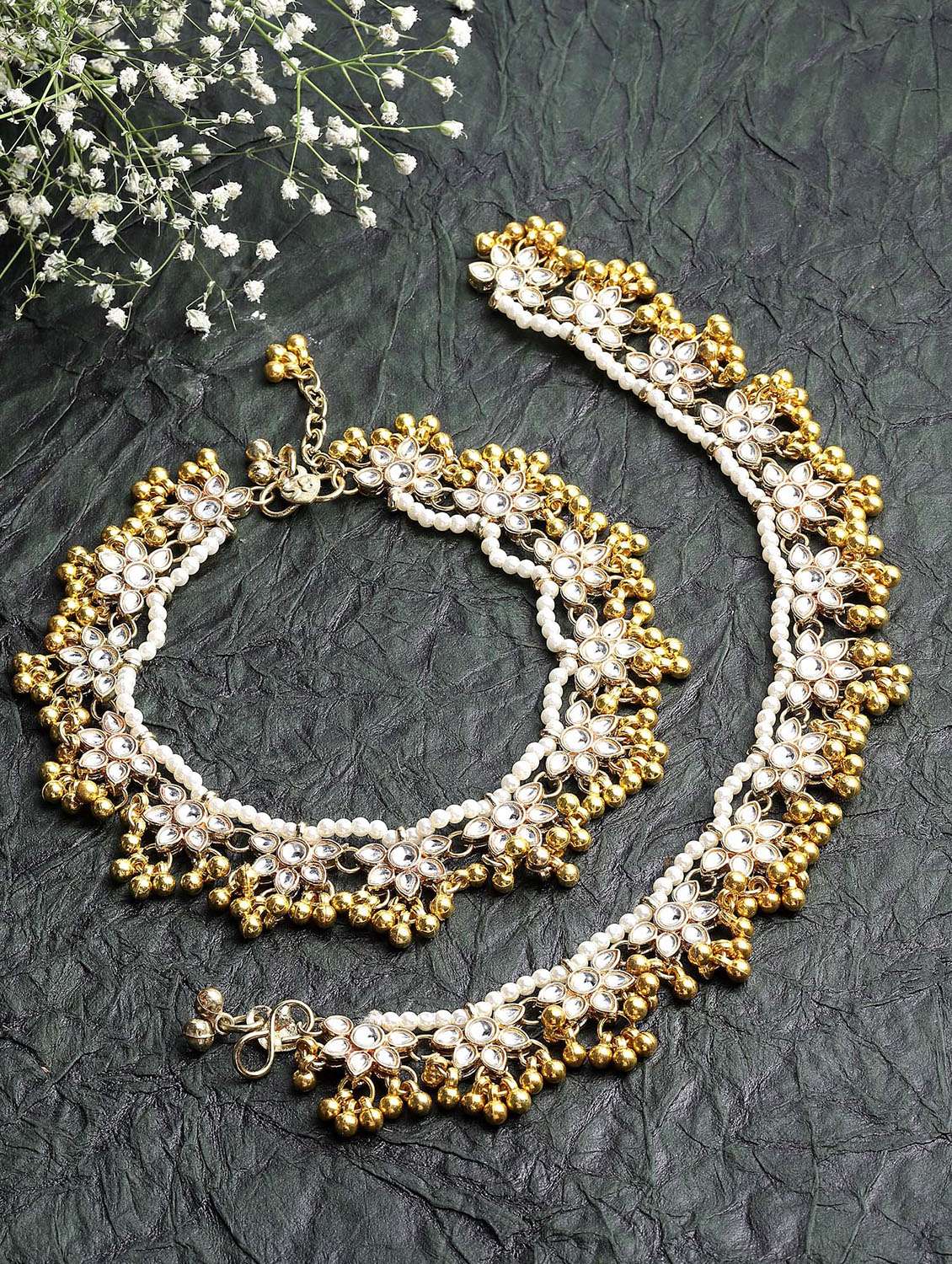 gold metal anklet 