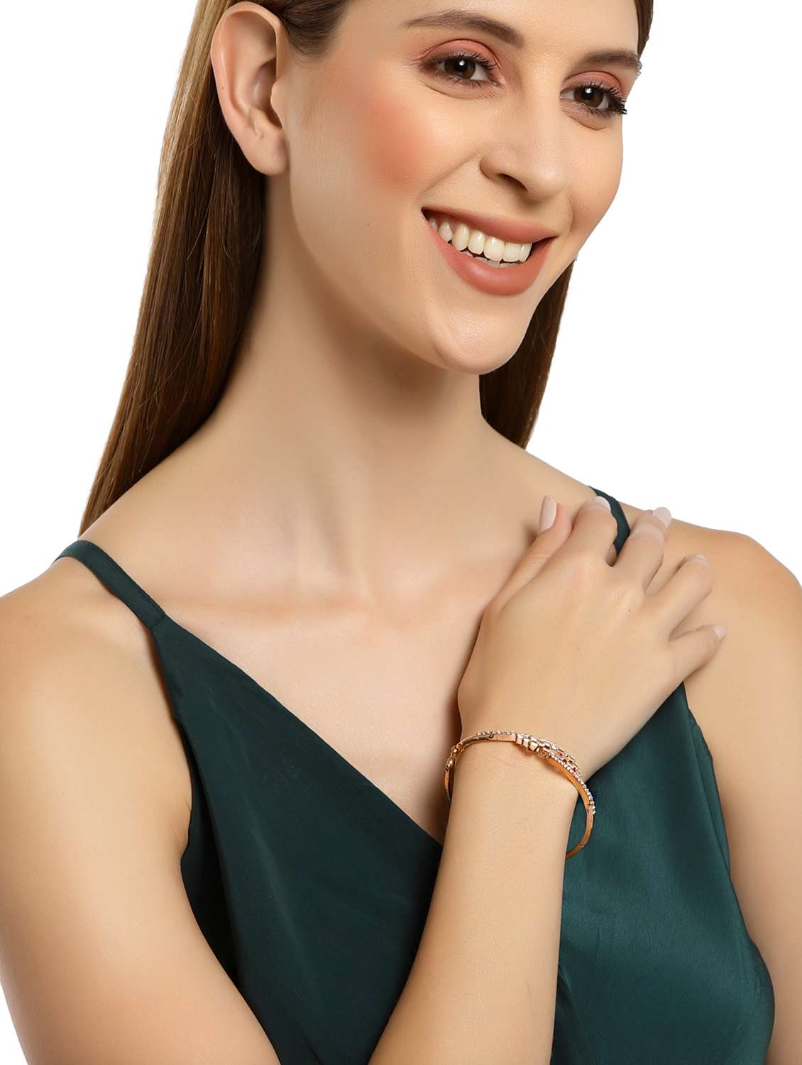 rose gold plated american diamond studded bangle - 18635674 -  Standard Image - 2