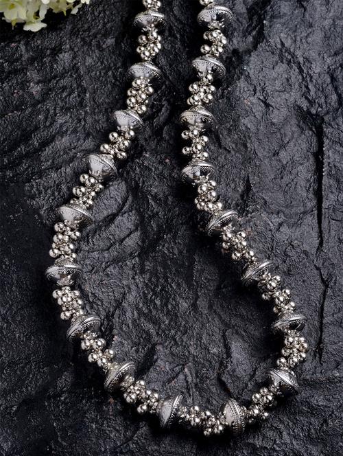 silver metal long necklace - 18636142 - Standard Image - 0