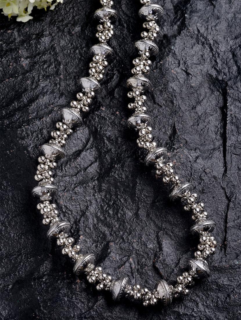 silver metal long necklace - 18636142 - Zoom Image - 0