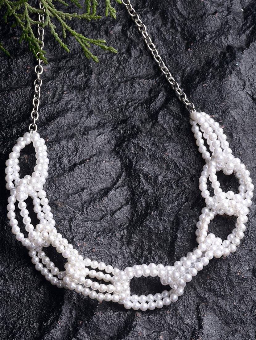 white metal choker necklace - 18636148 - Zoom Image - 0