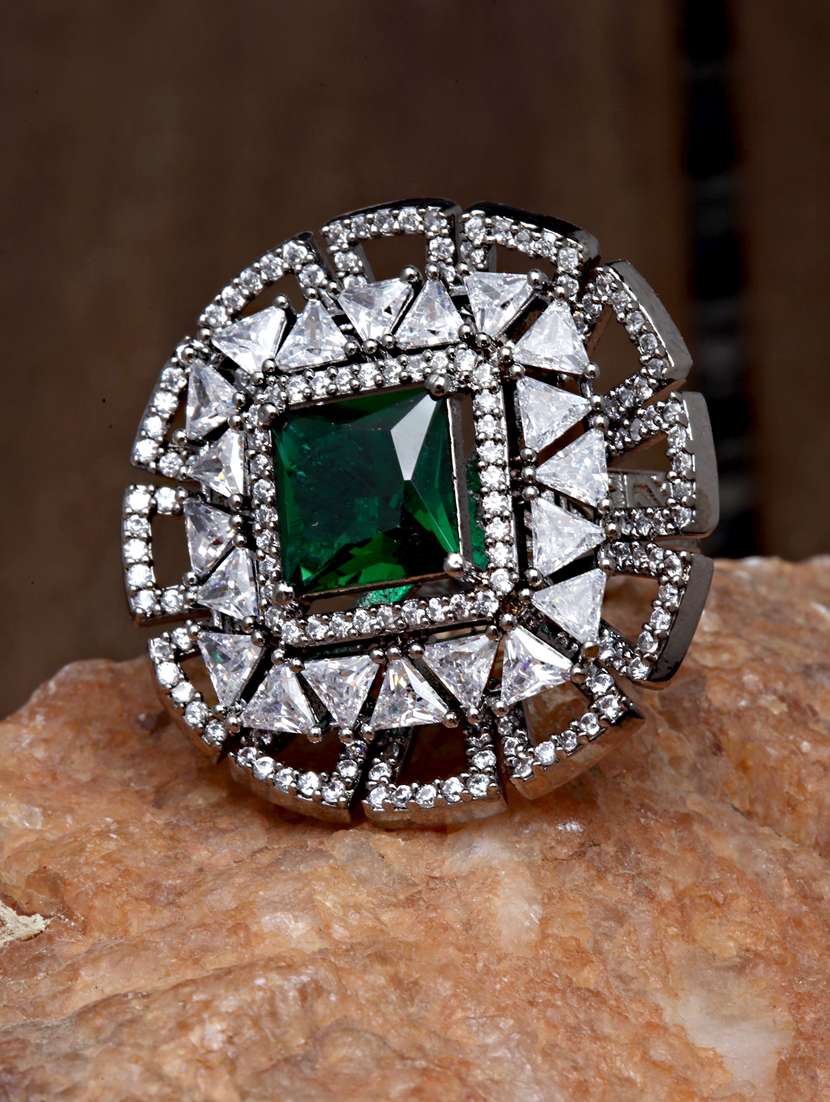 silver plated cocktail ring