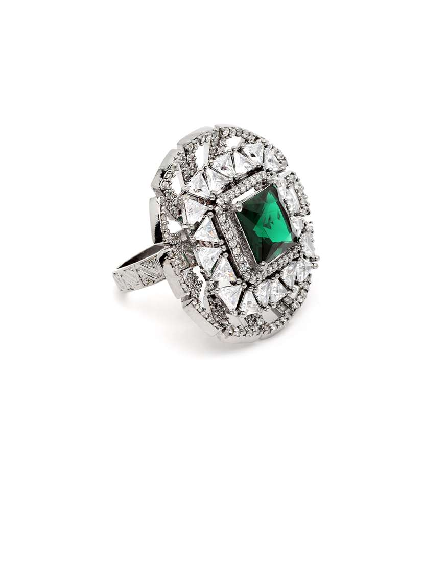 silver plated cocktail ring - 18636194 - Standard Image - 2