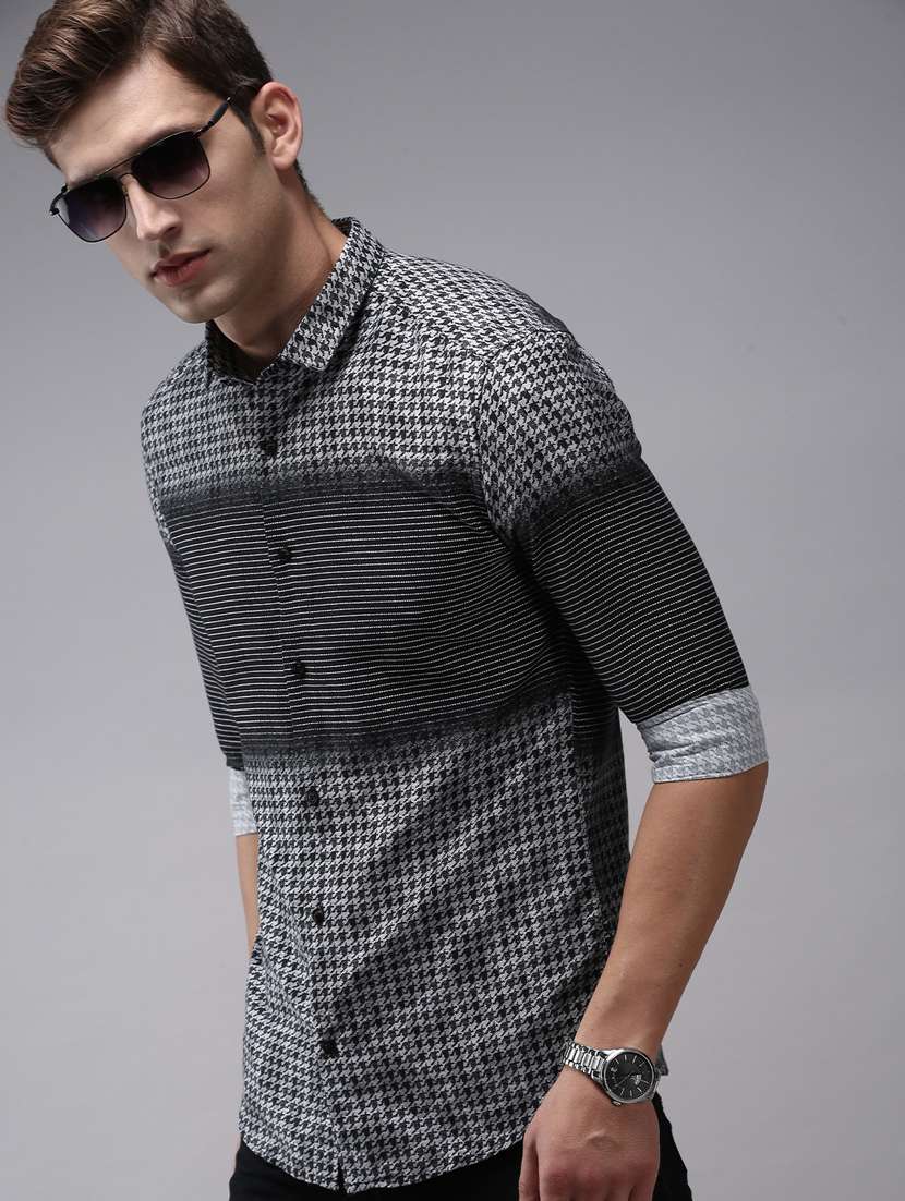 mens houndstooth casual shirt - 18636823 -  Standard Image - 2