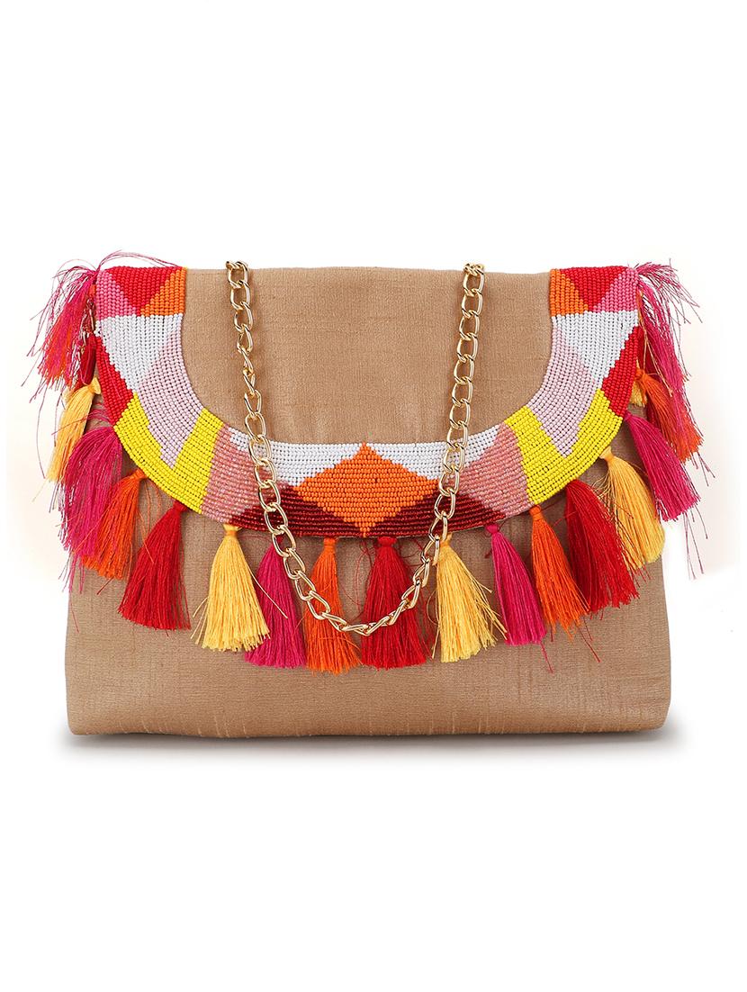 gold embellished ethnic clutch - 18636957 -  Zoom Image - 0