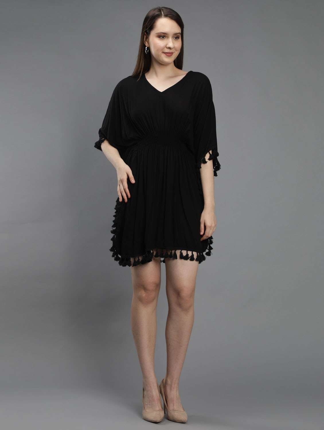 black viscose dresses kaftan