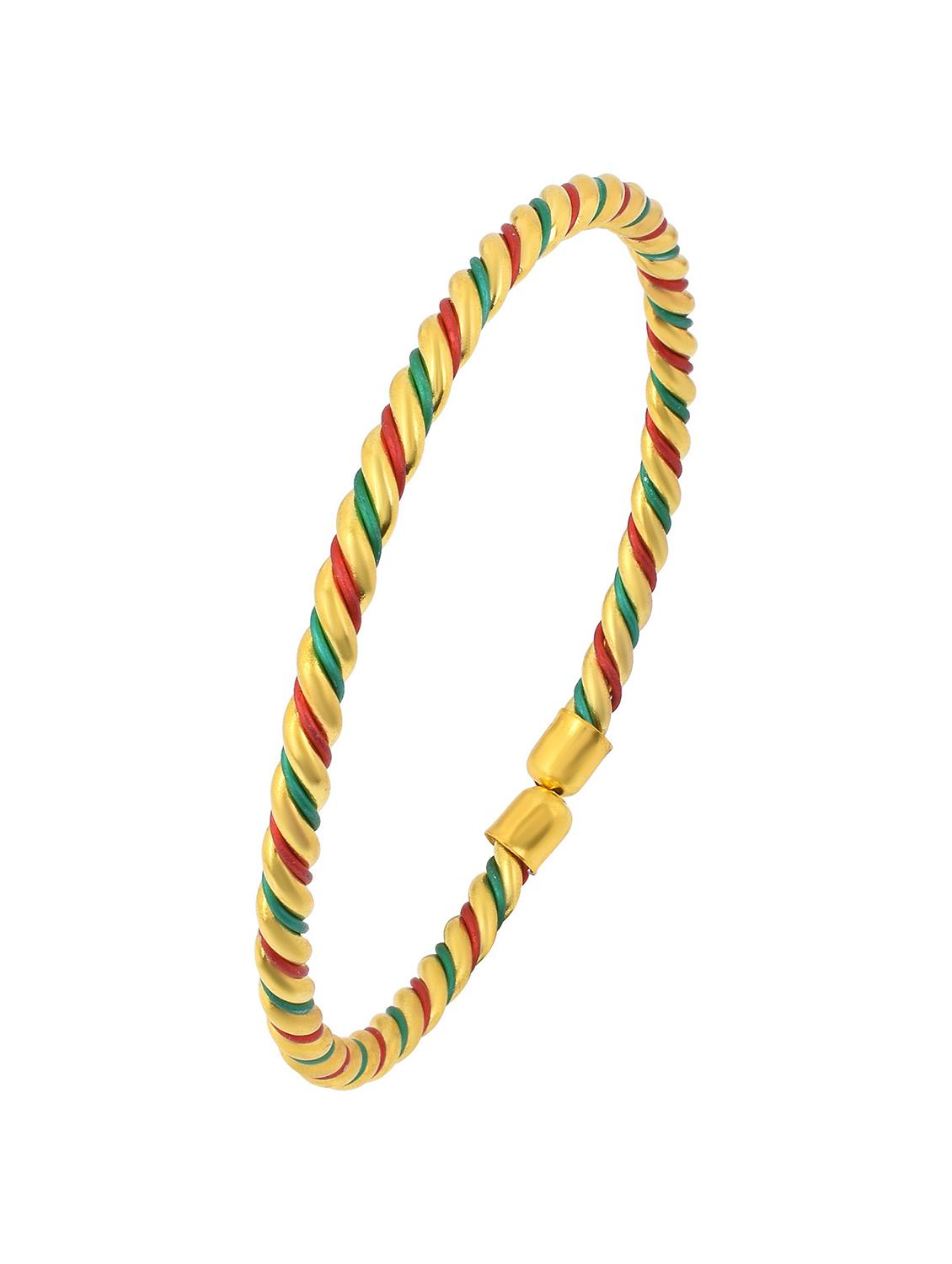 multi colored brass bangle bracelet - 18637274 - Standard Image - 2