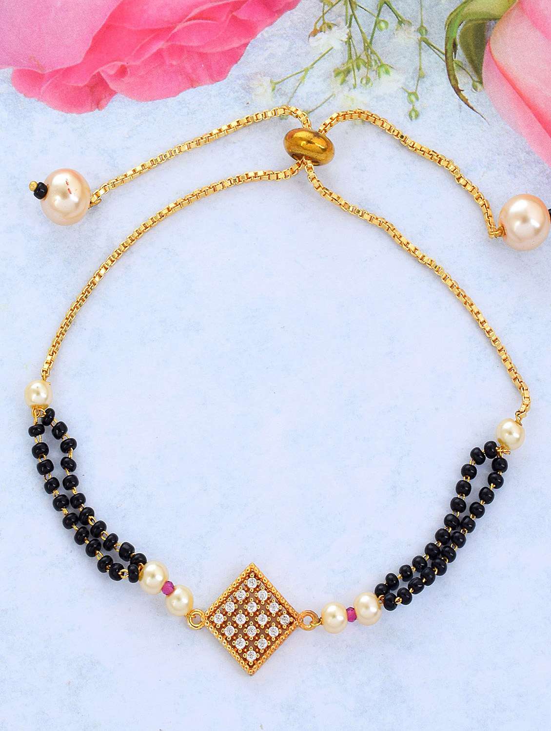 gold plated mangalsutra bracelet