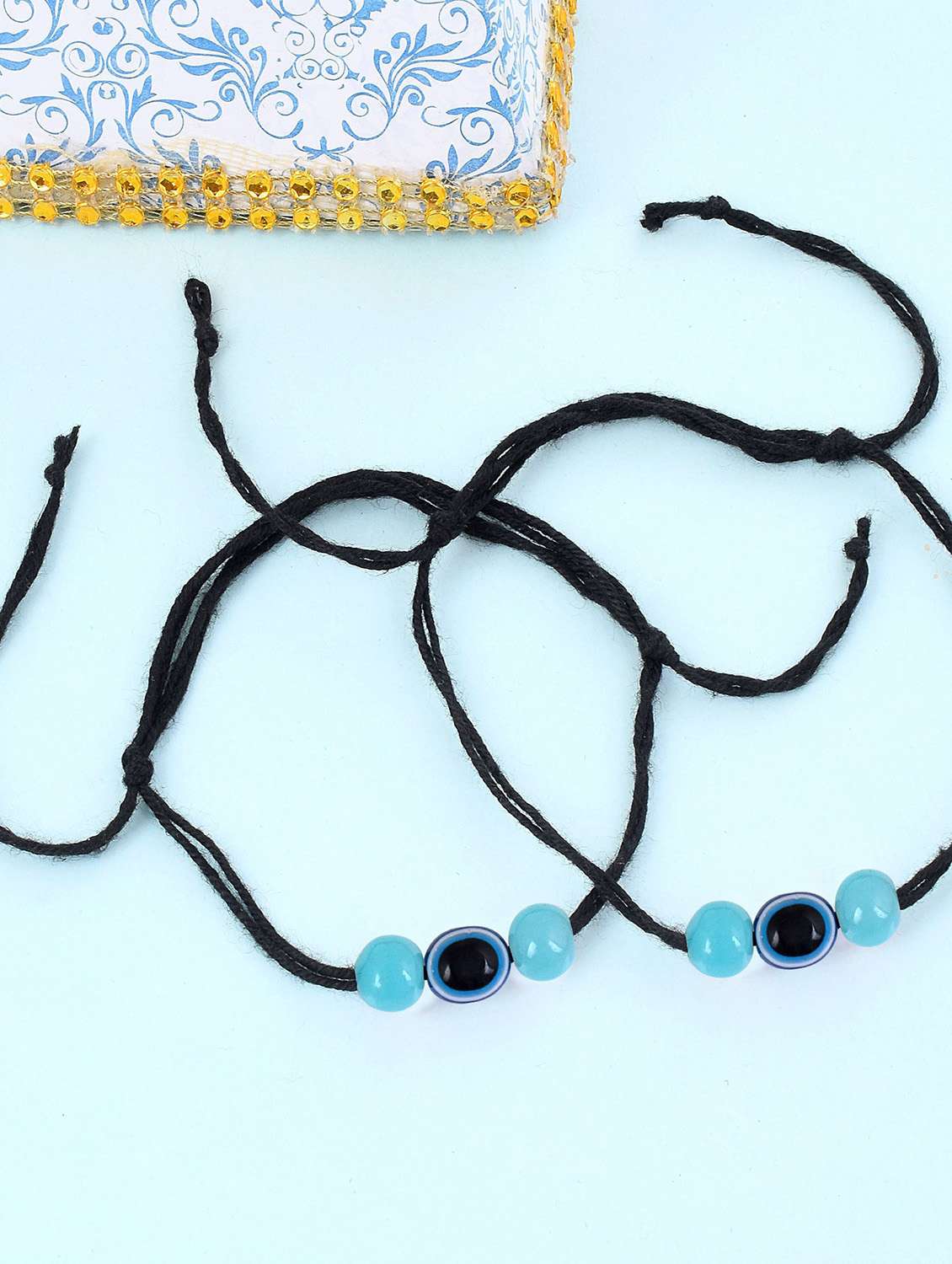 multi color evil eye beads anklet dori