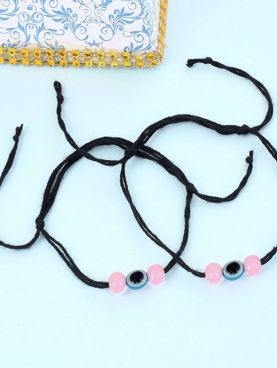multi color evil eye beads anklet dori