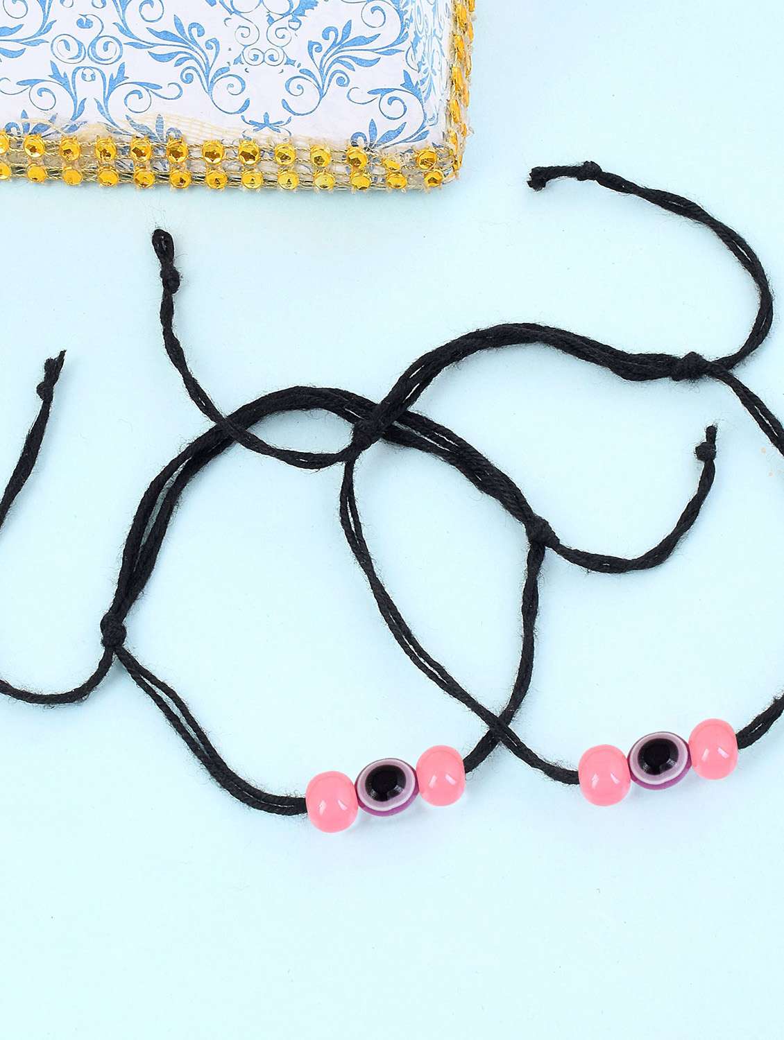 multi color evil eye beads anklet dori