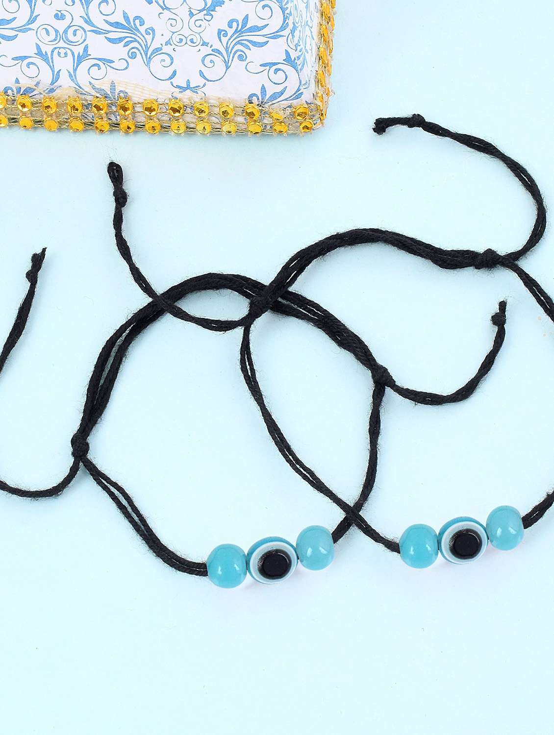 multi color evil eye beads anklet dori