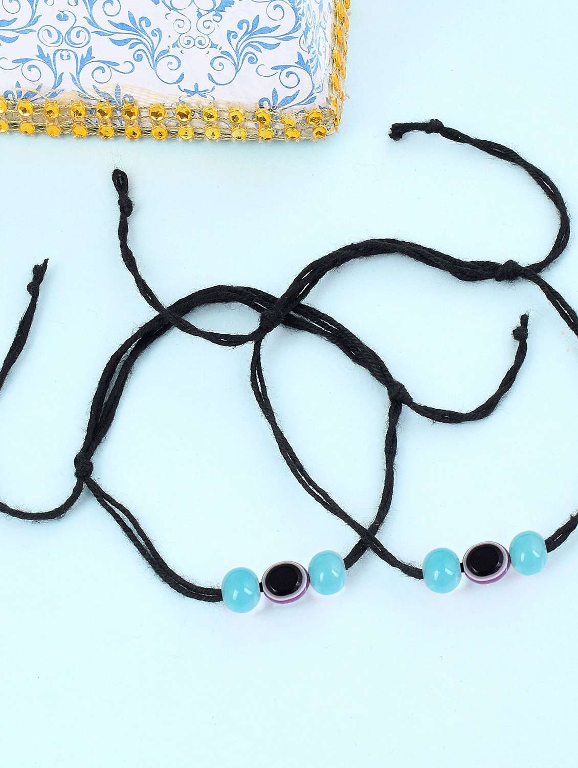 multi color evil eye beads anklet dori