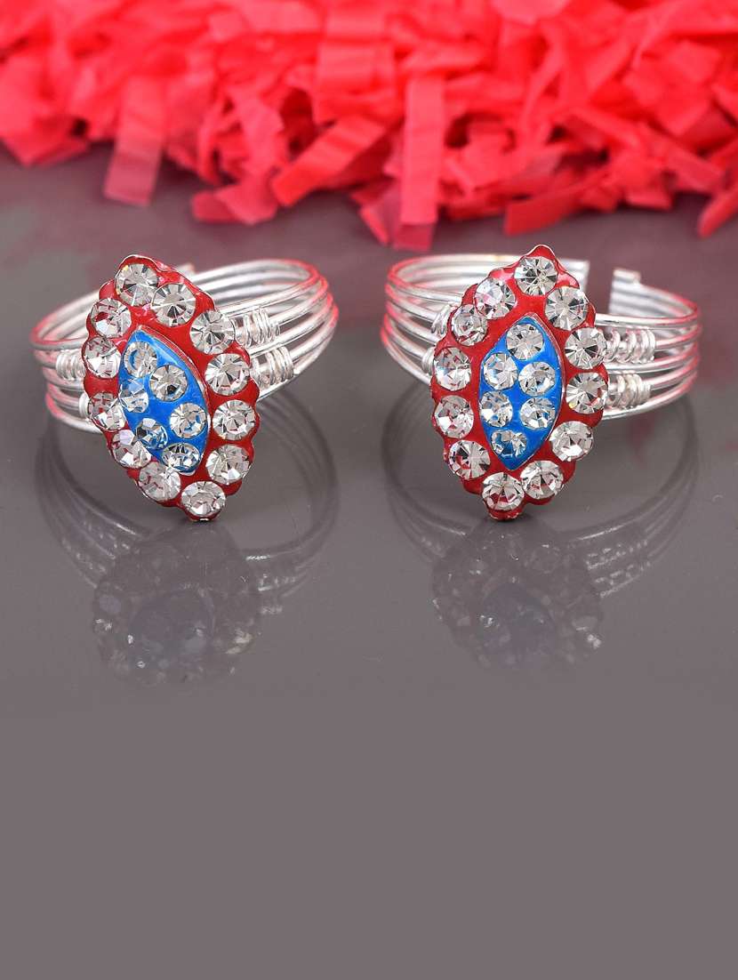 multi colored brass toe  ring - 18637593 -  Zoom Image - 0