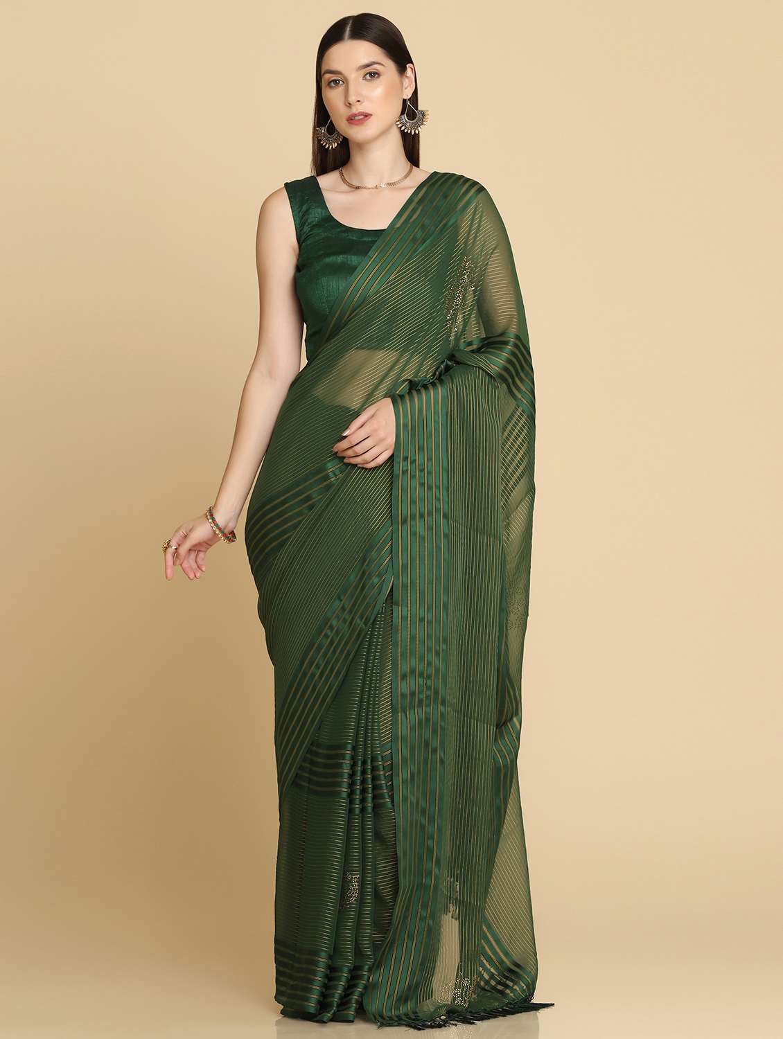 self design woven saree with blouse