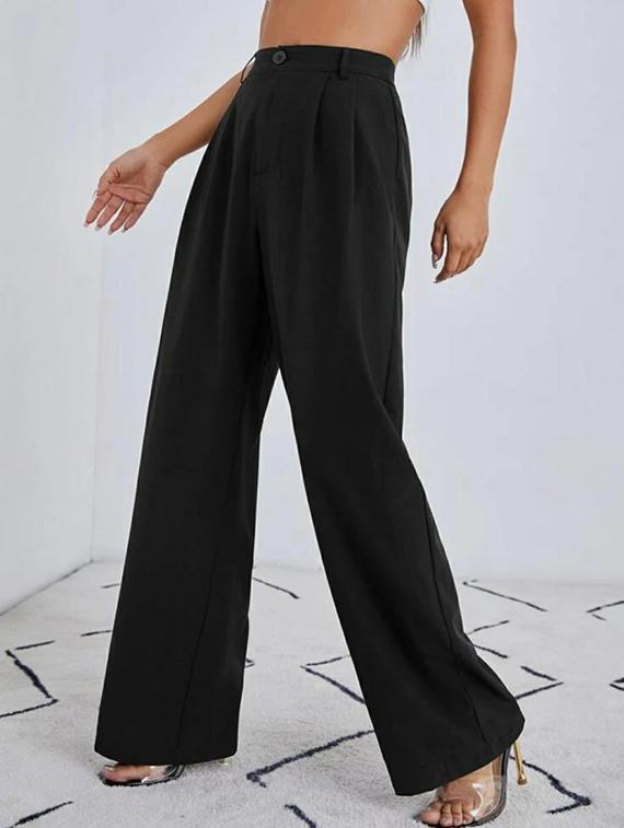 high rise solid trouser - 18641594 - Standard Image - 2