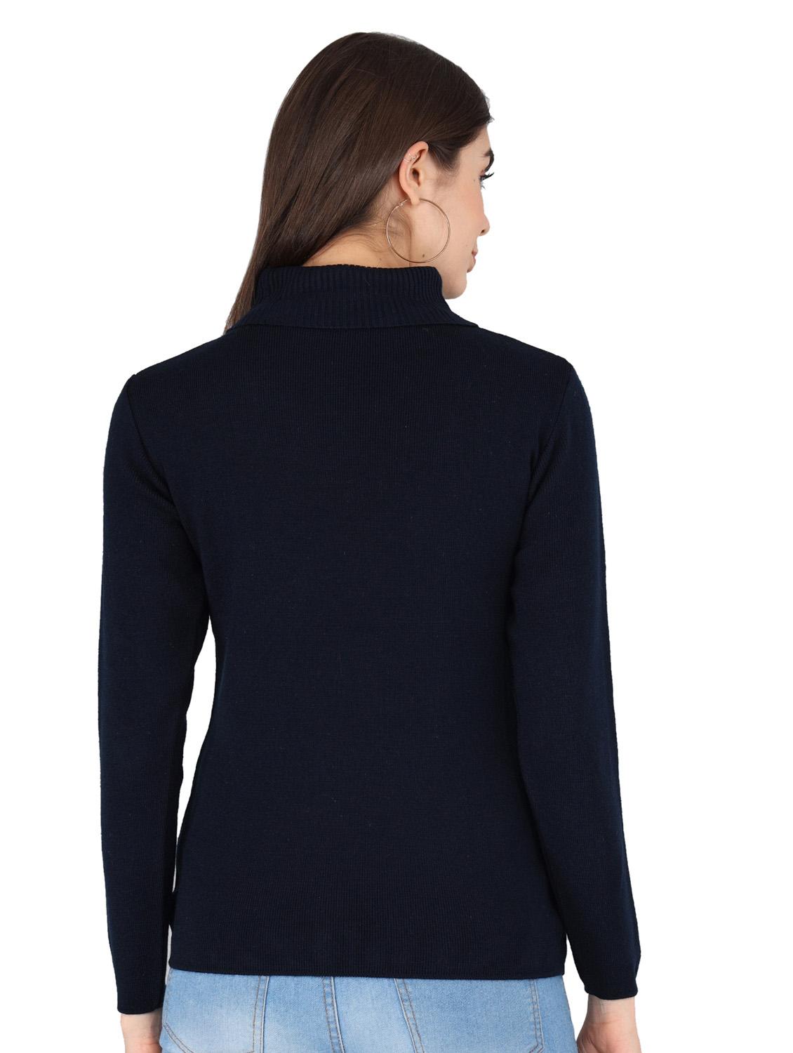 turtle neck solid wool cardigan - 18642404 - Standard Image - 2