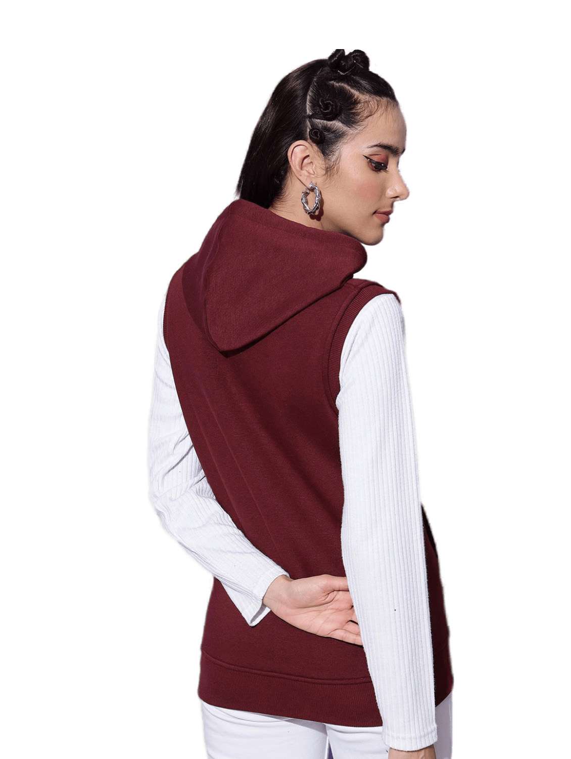 women's plain hooded sweatshirt - 18642445 - Standard Image - 2