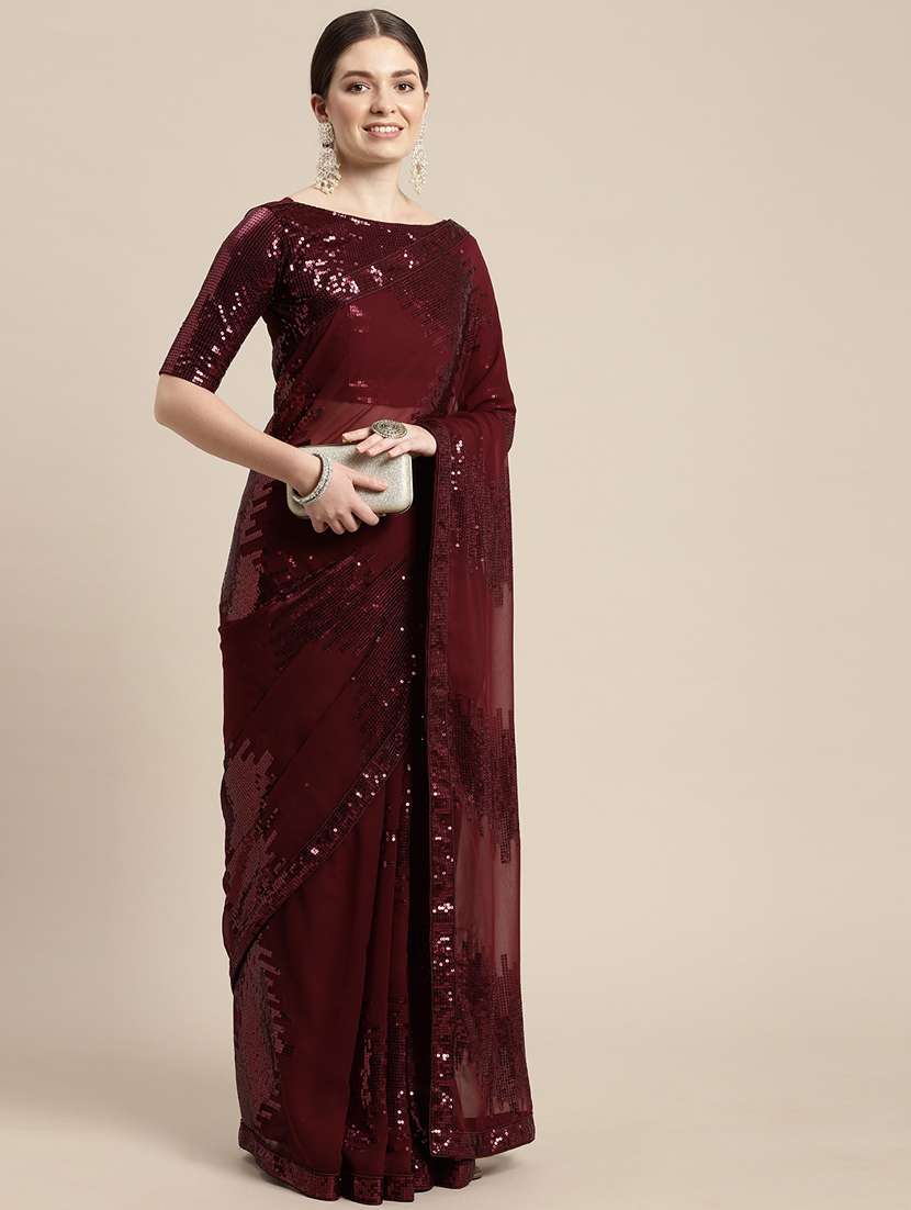 women's embroidered saree with blouse