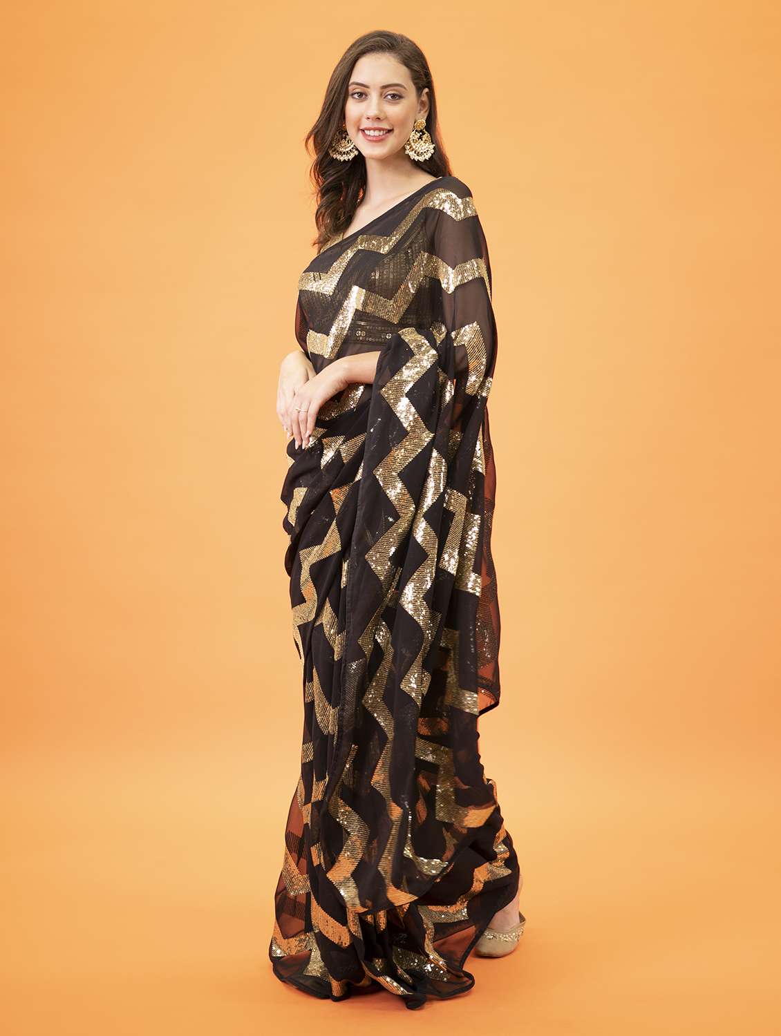 women's embellished saree with blouse