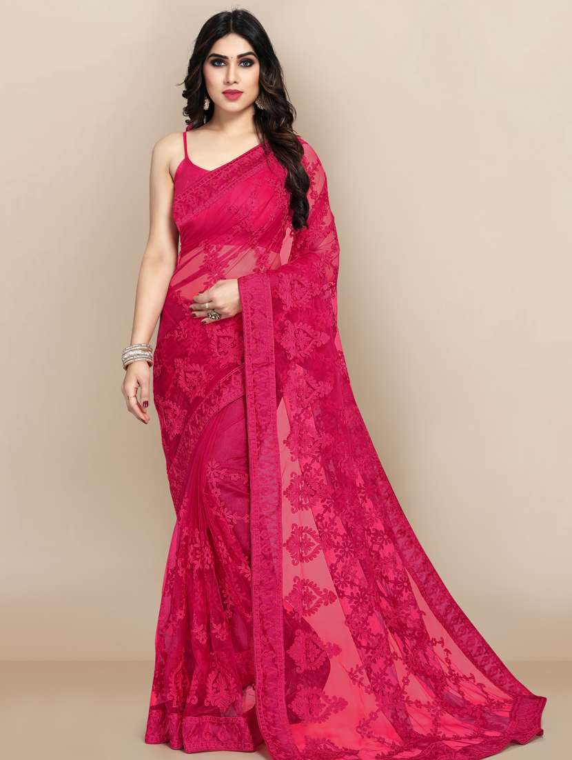 women's embroidered saree with blouse