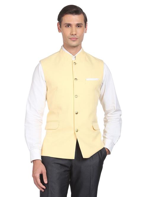 bandhgala solid nehru jacket - 18645195 - Standard Image - 0