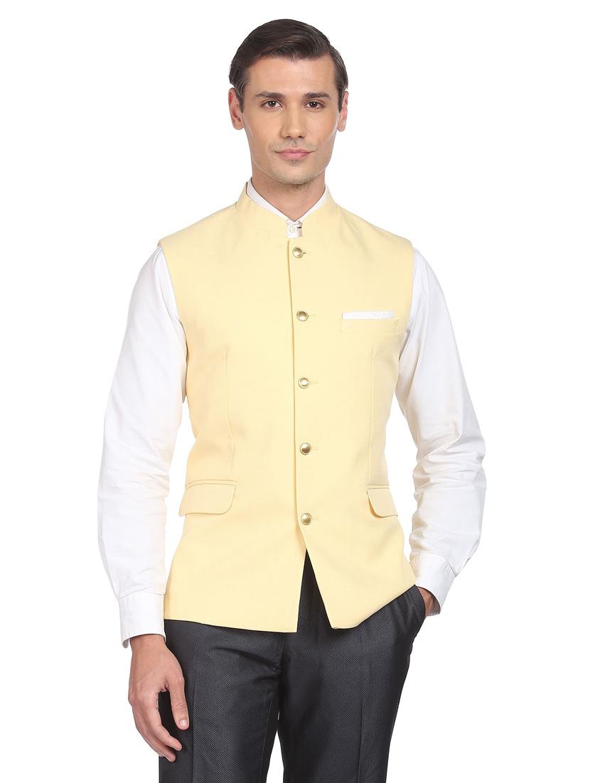 bandhgala solid nehru jacket - 18645195 - Zoom Image - 0