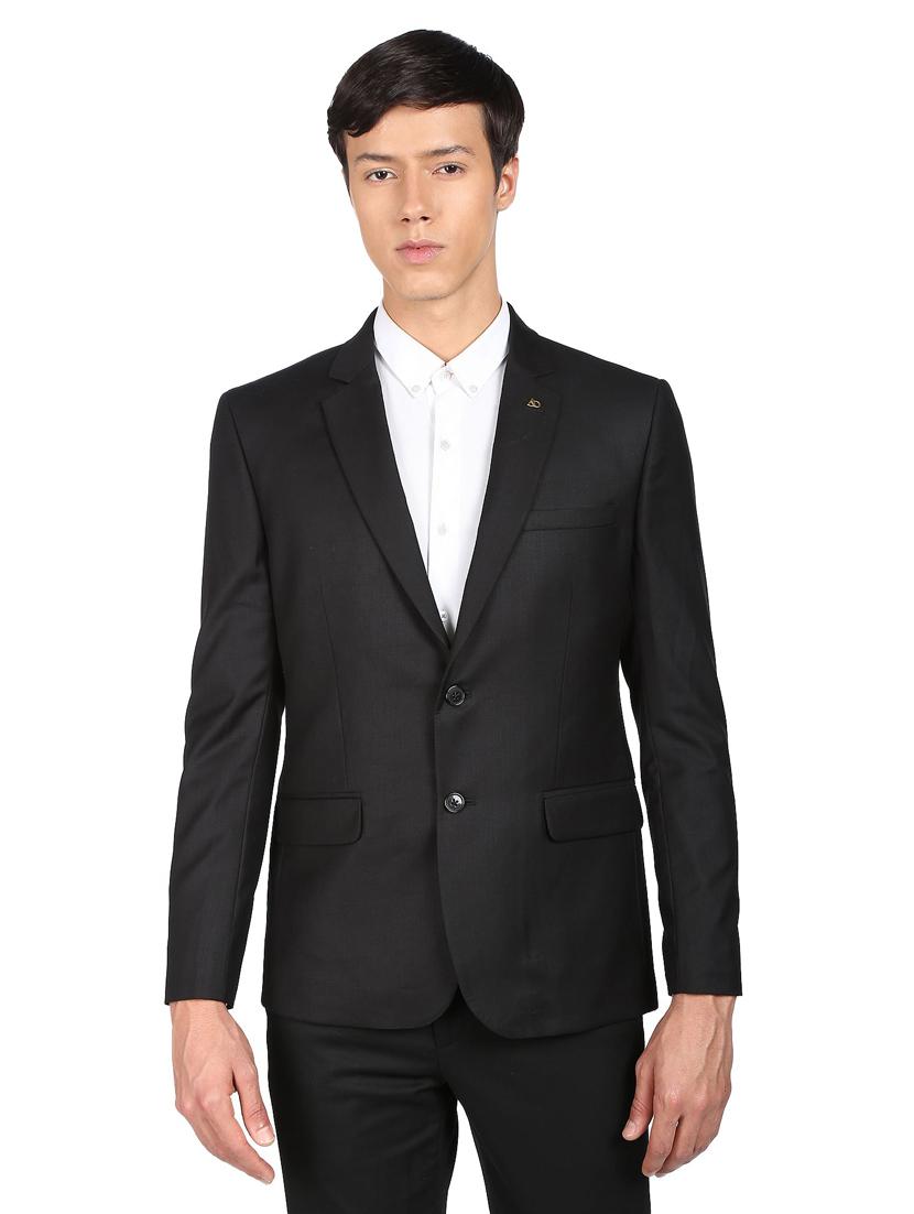 solid single breasted formal blazer