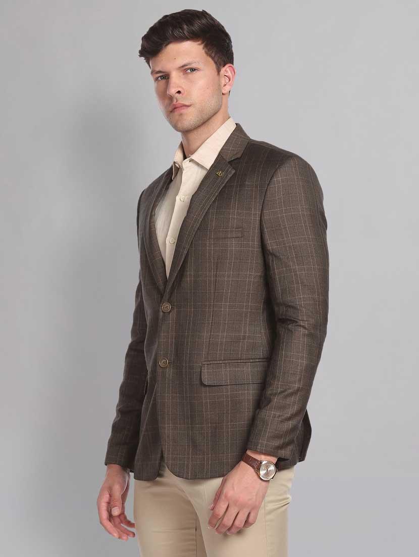 checkered single breasted formal blazer - 18645439 - Standard Image - 2
