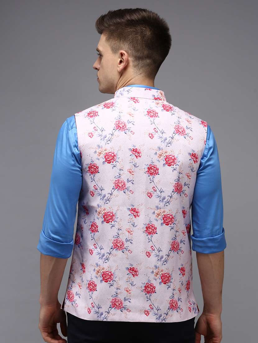 men floral printed nehru jacket - 18645447 -  Standard Image - 2