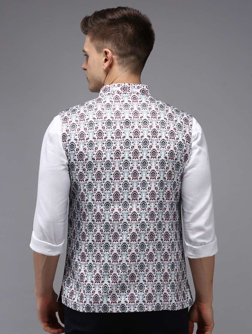 printed bandhgala nehru jacket - 18645450 -  Standard Image - 2