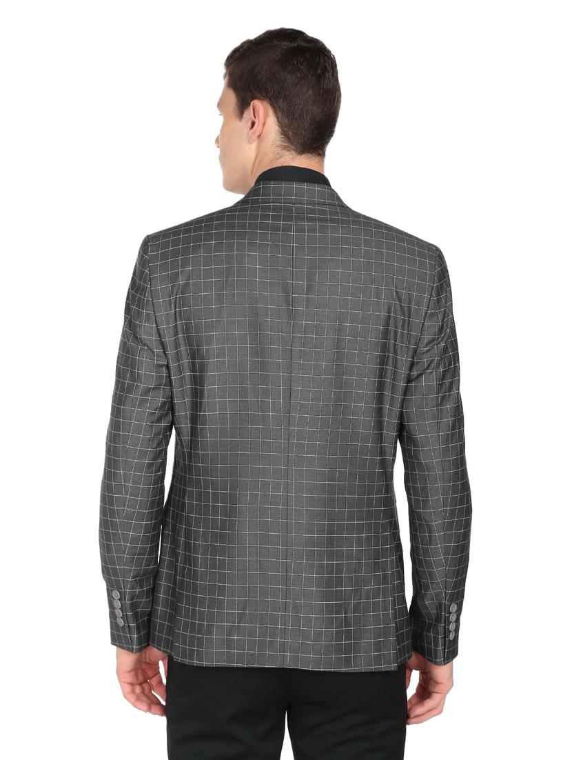 checkered single breasted formal blazer - 18645809 - Standard Image - 2
