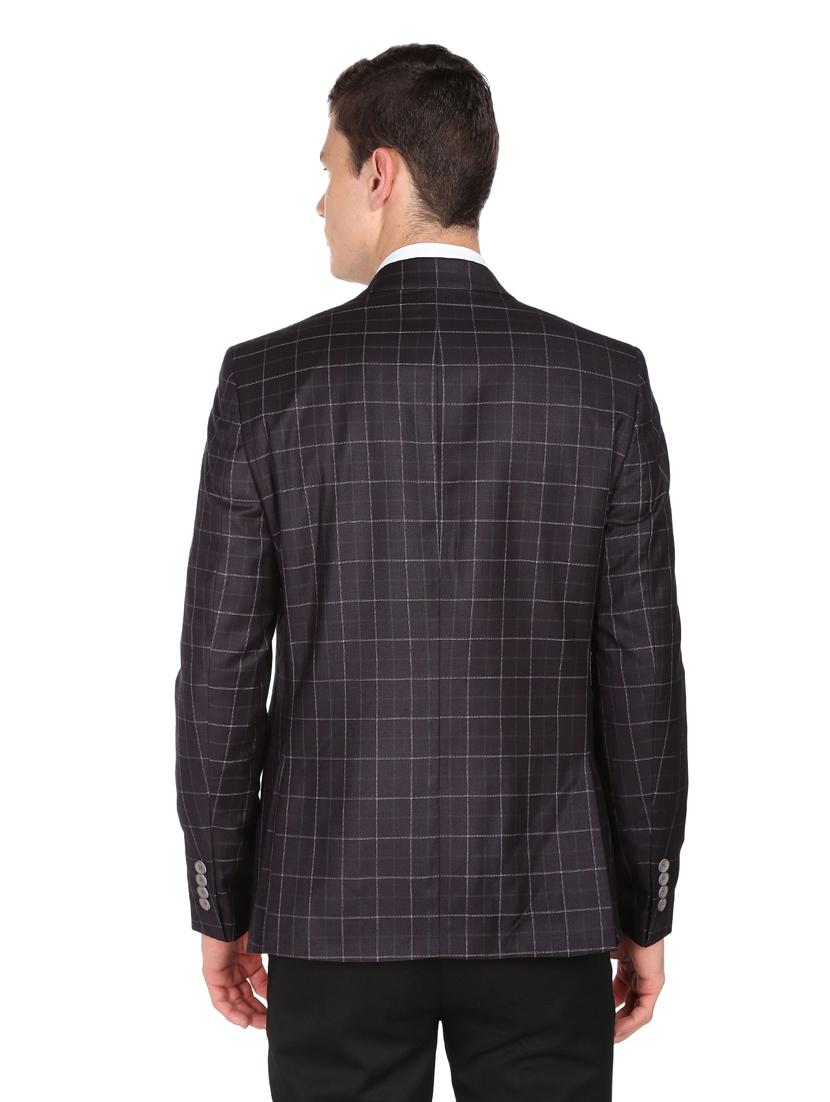 checkered single breasted formal blazer - 18645815 - Standard Image - 2