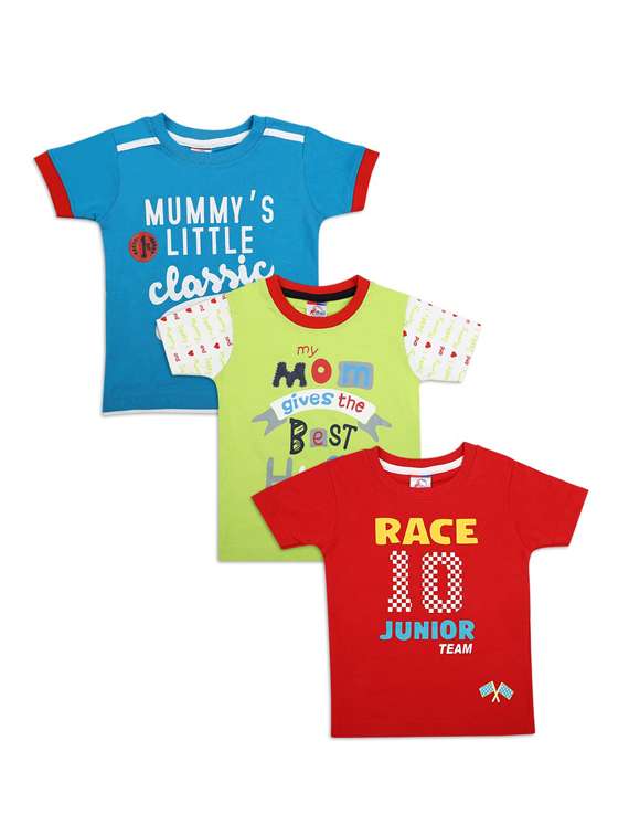 boys pack of 3 graphic print t-shirt