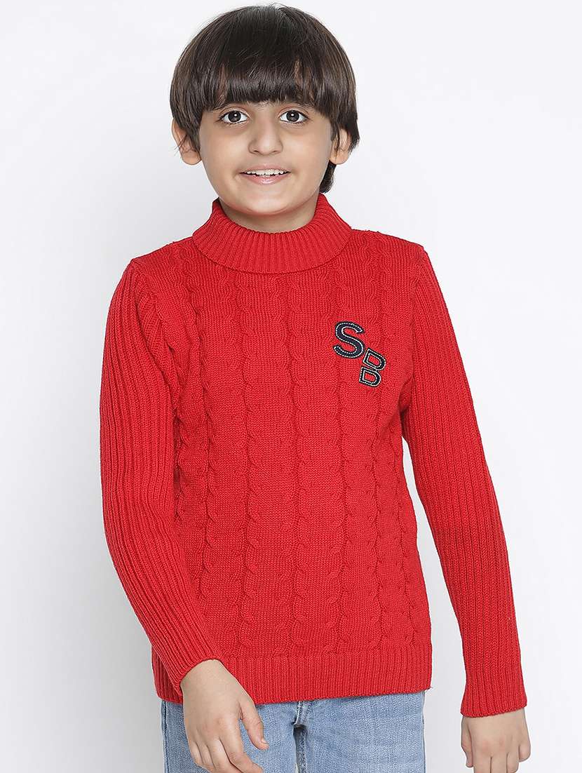 boys turtle neck solid sweater