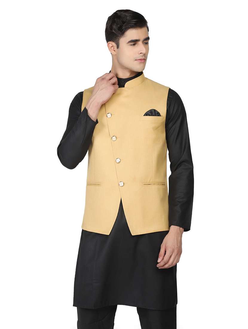 solid asymmetric nehru jacket