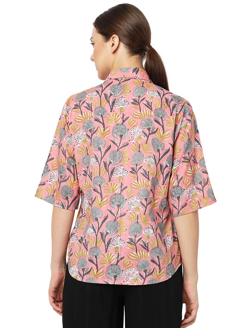 pink cotton regular shirt - 18650179 -  Standard Image - 2