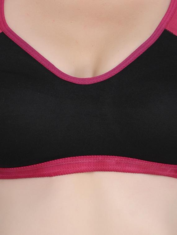 color block racerback sports bra - 18650519 - Standard Image - 2