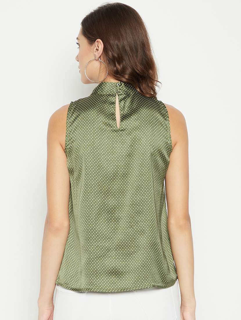 women's crop tie-up neck top - 18650696 -  Standard Image - 2