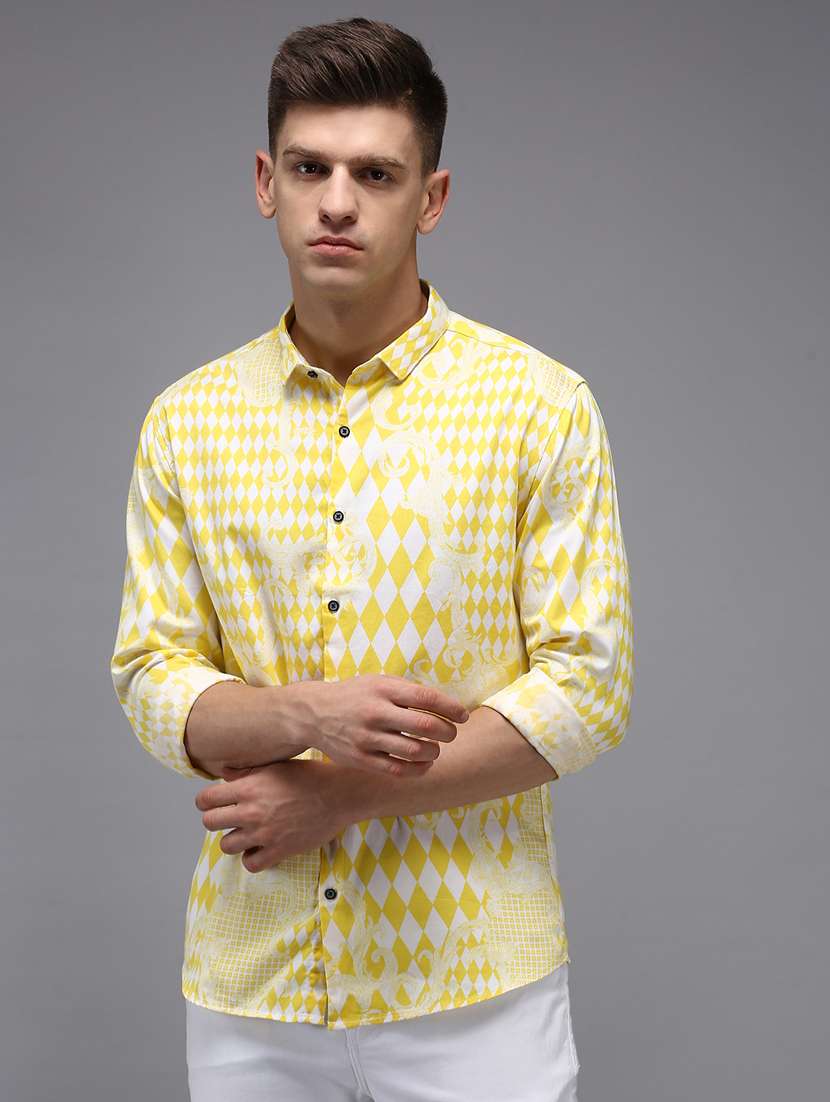 mens geometric casual shirt