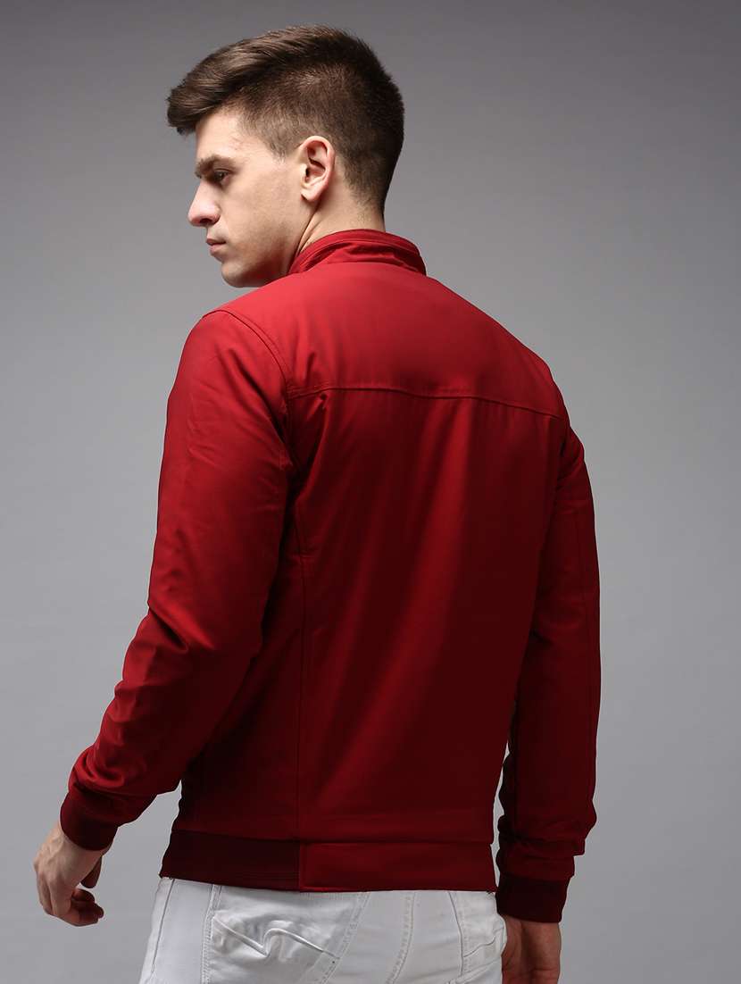 zip up solid bomber jacket - 18650968 -  Standard Image - 2